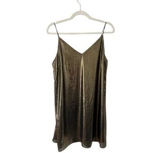 WILFRED | Aritzia Wilfred Vivienne Dress in Metallic Gold adjustable straps  (M)